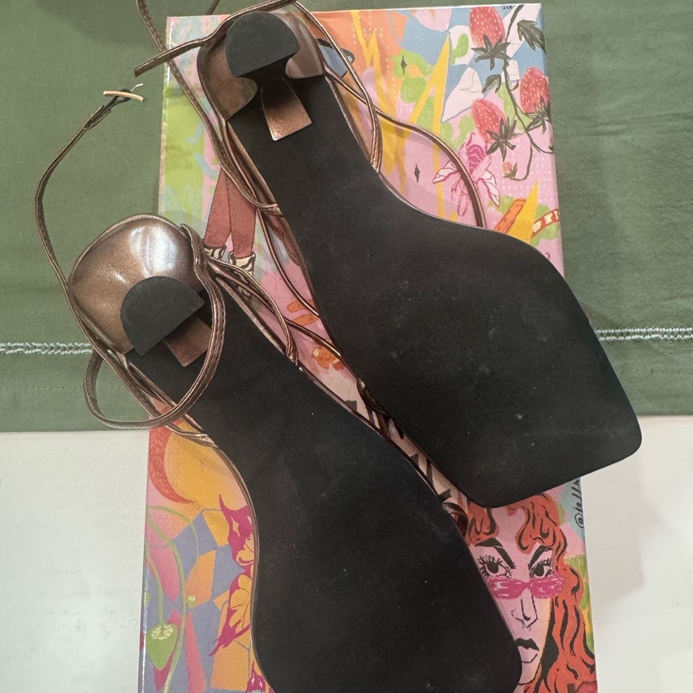 Jeffrey Campbell Fluxx Bronze Metallic Strappy Sandal - Picture 4 of 4